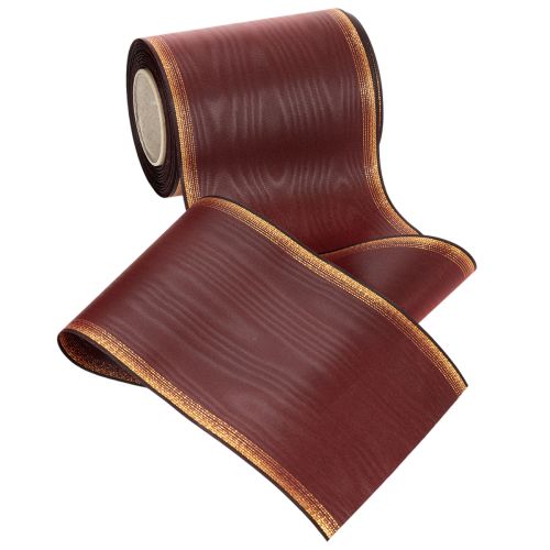 Kranzband Taftbindung Bordeaux 125mm mit Goldkante 25m | Floristik24.at