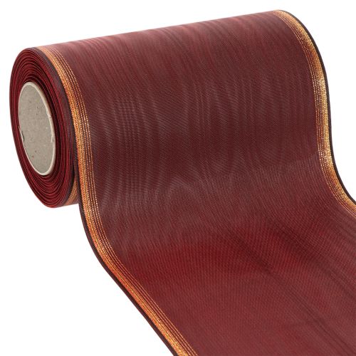 Kranzband Acetat Bordeaux Goldkante 175mm 25m für Dekoration bestellen | Floristik24.at