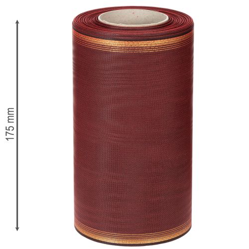 Kranzband Acetat Bordeaux Goldkante 175mm 25m für Dekoration | Floristik24.at