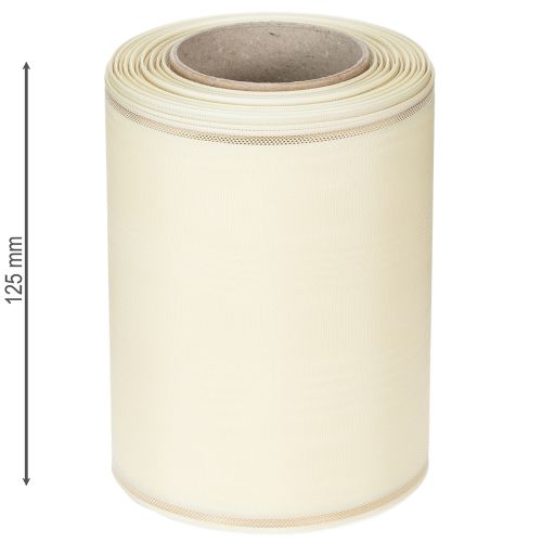 Artikel Kranzband Creme mit Goldkante Supersatin 125mm 25m - Wasserfest, Ideal für Computerdruck & Umweltfreundlich