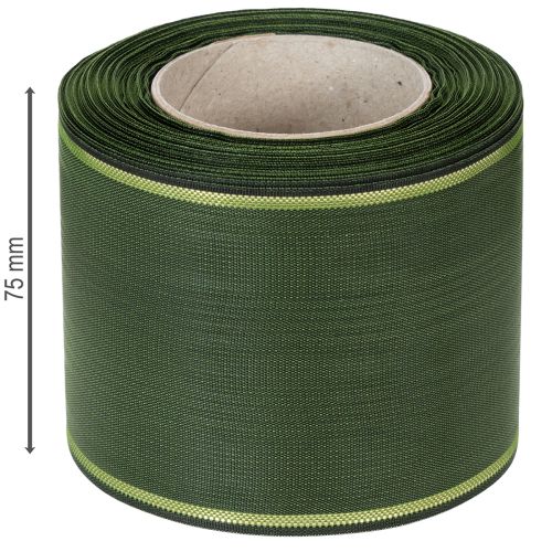 Artikel Kranzband Dunkelgrün mit Goldkante 75mm x 25m für Trauerschleifen und Floristik