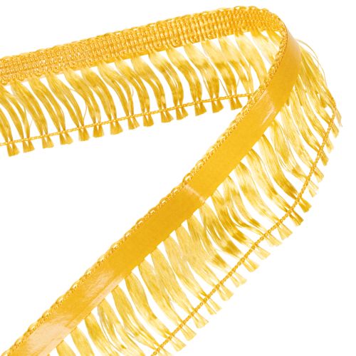 Selbstklebendes Quastenband mit Fransen 40mm x 25m Gold aus Acetat-Viskose | Floristik24.at