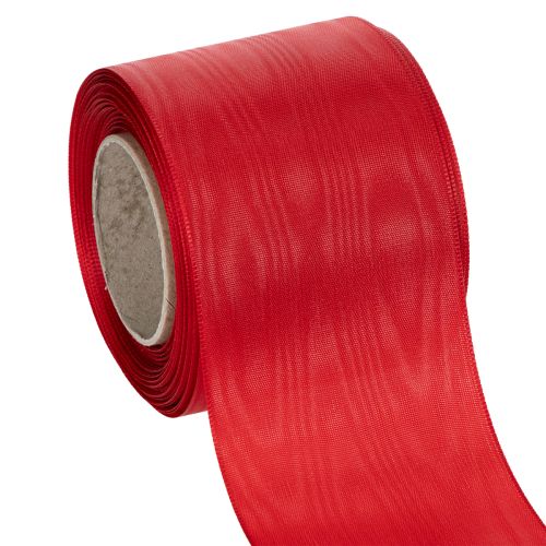 Floristik24 Kranzband Rot 75mm x 25m - Trauerfloristik & Dekoration, Robustes Schleifenband für Beschriftungen