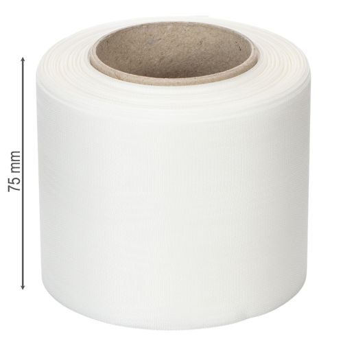 Kranzband 75mm x 25m Weiß Acetat für Trauerfloristik | Floristik24.at