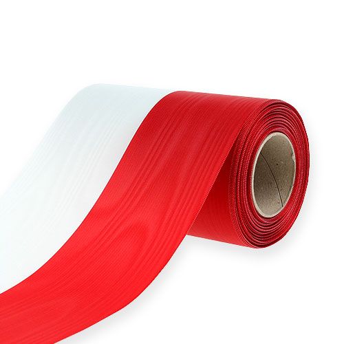 Artikel Kranzbänder Moiré Weiß-Rot 150 mm