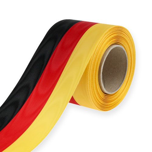 Kranzbänder Moiré schwarz-rot-gold 75 mm