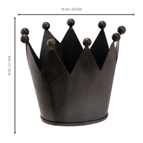 Kleine Metallkrone 10 cm Schwarz für Dekoration im Innenbereich | Floristik24.at