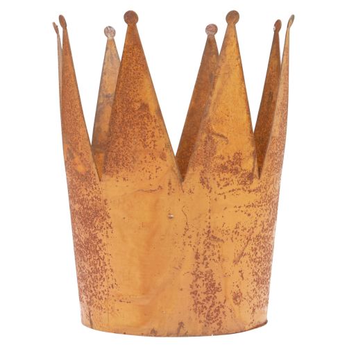 Pflanztopf Rost Dekoschale Metall Deko Krone Vintage Ø16cm