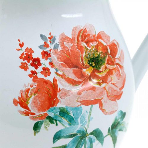 Floristik24 Deko-Krug, Blumenvase Vintage-Optik, Emaille-Krug mit Rosenmotiv H19cm