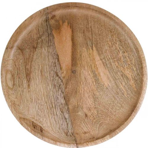 Floristik24 Holztablett, Deko Tablett, Deko Teller rund Ø30cm H12cm