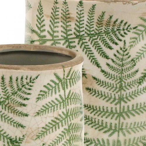 Floristik24 Übertopf Steingut Farn Pflanzkübel Keramik Ø15/10,5cm 2er-Set