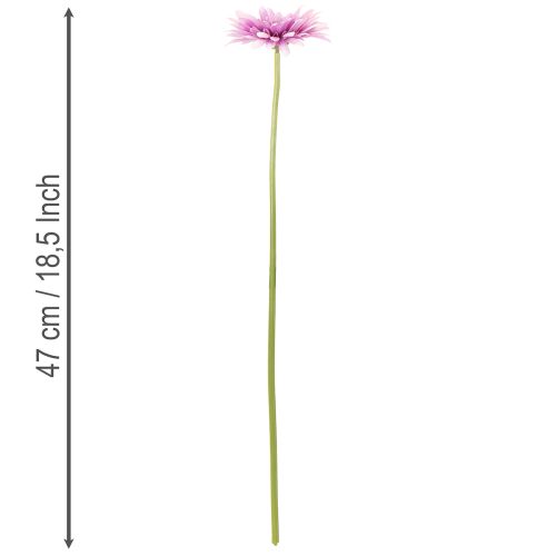 Künstliche Gerbera Blume 47cm Lila aus Kunststoff und Metall 6St | Floristik24.at