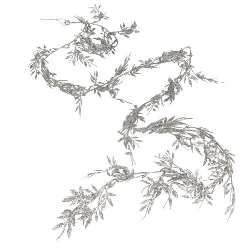 Artikel Künstliche Girlande Silber Glitter Farn Blättergirlande 180cm 3St