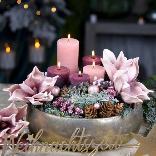 Floristik24 Künstliche Magnolie Altrosa Kunstblume Foam Blume Ø10cm 6St