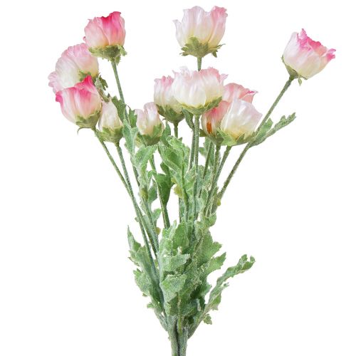 Künstliche Mohnblumen Deko Seidenblumen Rosa Pink 42cm 4St