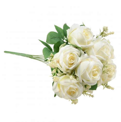 Artikel Künstliche Rosen Kunstblumenstrauß Rosen Weiß Pick 42cm