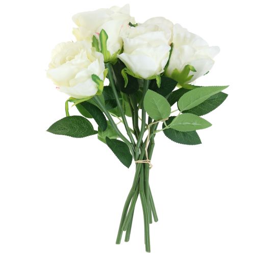 Künstliche Rosen im Bund Weiß 30cm 8 St | Floristik24.at