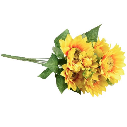 Artikel Künstliche Sonnenblumen Strauß Pick Gelb Orange 45cm