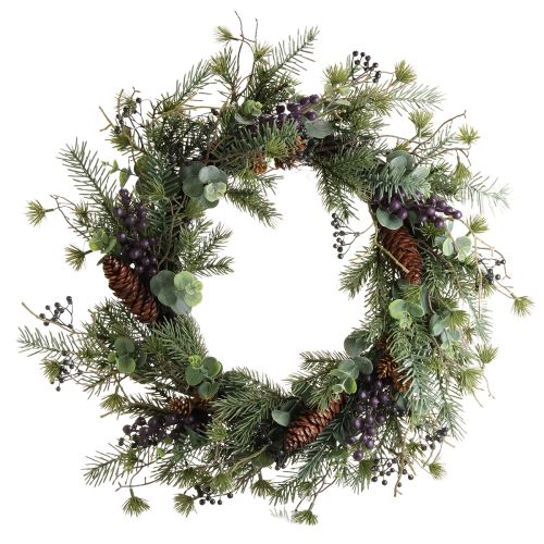 Floristik24 Künstlicher Adventskranz Deko Kranz Lila Beeren Ø45cm
