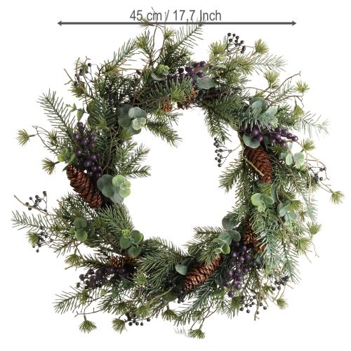 Artikel Künstlicher Adventskranz Deko Kranz Lila Beeren Ø45cm