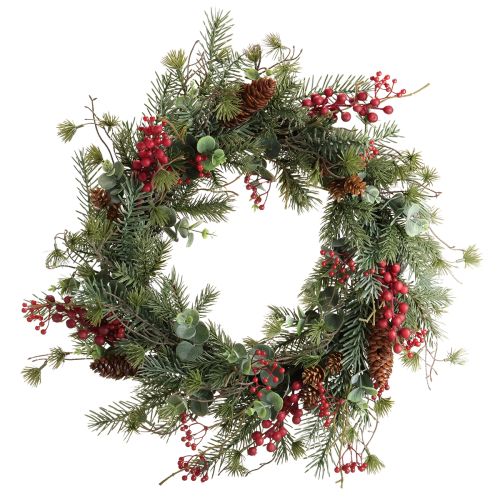 Künstlicher Adventskranz Rote Beeren Deko Kranz Ø45cm