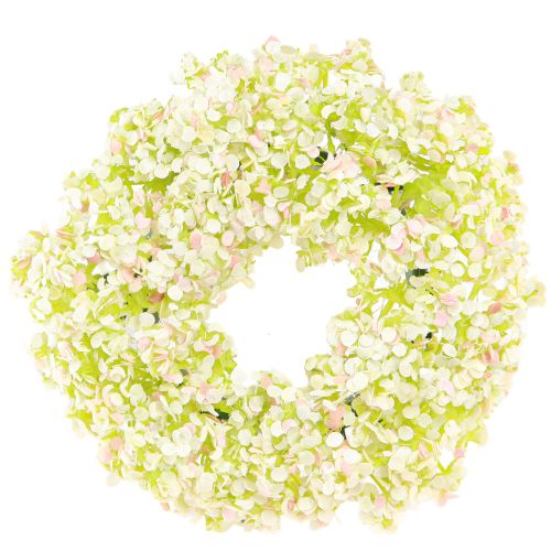 Floristik24 Künstlicher Blumenkranz Mini Tischdeko Weiß Rosa Ø12cm 6 St
