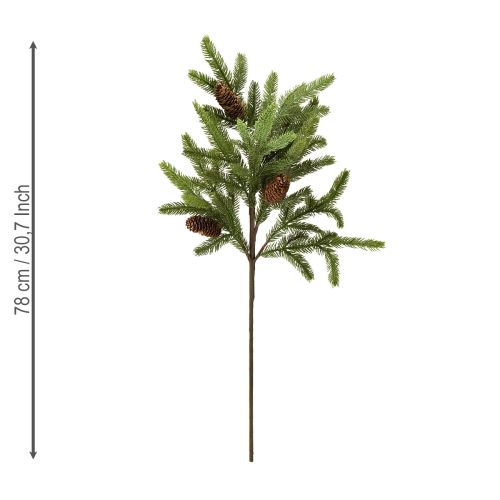 Artikel Künstlicher Tannenzweig mit echten Zapfen Weihnachtszweig 78cm