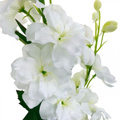 Künstlicher Rittersporn Weiß Delphinium Kunstblume Seidenblumen 98cm