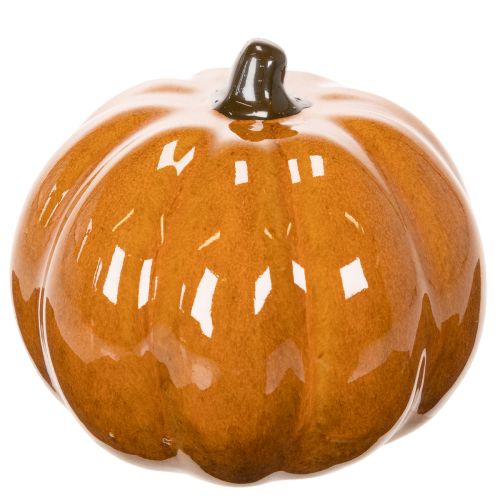 Keramik Kürbis LED Dekoration Orange 10 cm für Innenbereich | Floristik24.at