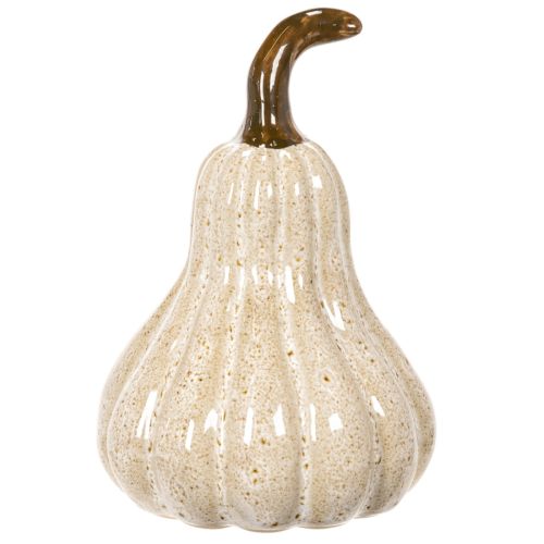 Deko-Kürbis aus Keramik 12cm Beige für Herbstdekoration | Floristik24.at