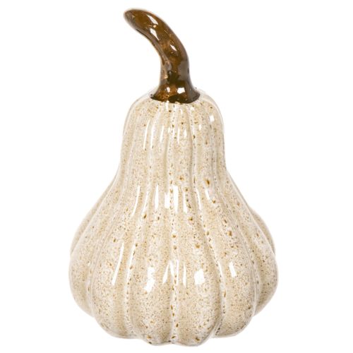 Deko-Kürbis aus Keramik 12cm Beige für Herbstdekoration | Floristik24.at