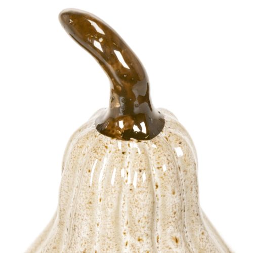 Deko-Kürbis aus Keramik 12cm Beige für Herbstdekoration | Floristik24.at