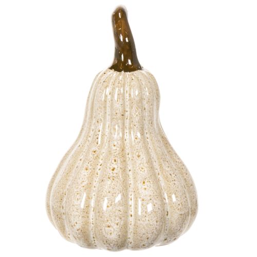 Deko-Kürbis aus Keramik 12cm Beige für Herbstdekoration | Floristik24.at