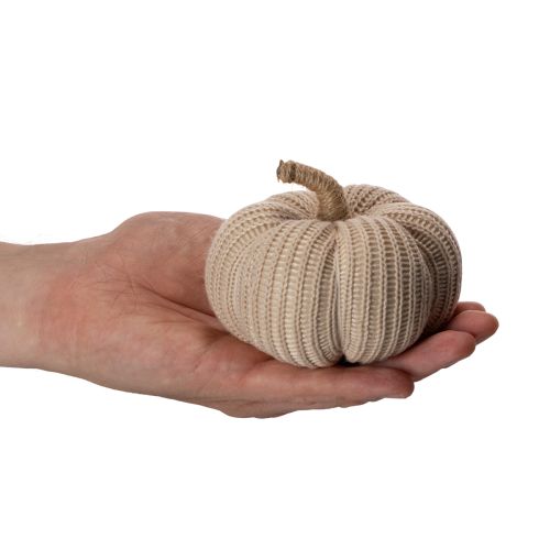 Deko-Set gestrickte Kürbisse Baumwolle 10 cm Braun Beige Grün 6 Stück | Floristik24.at