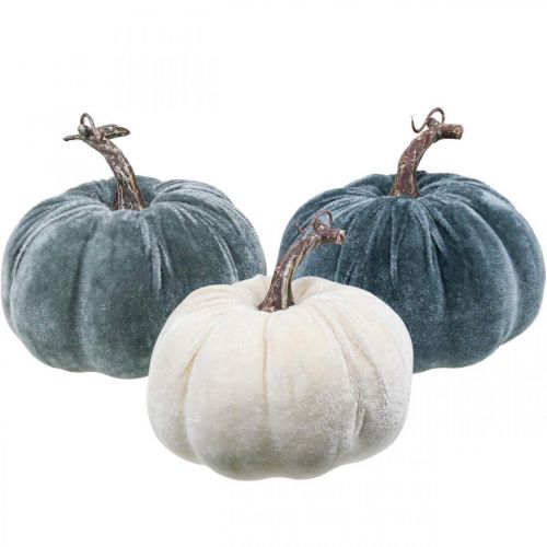 Artikel Kürbis Deko Herbst Beige Grau Beflockt H11cm Ø12cm 3 St