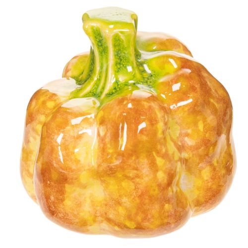 Deko-Kürbis aus Keramik 6 cm Orange-Grün 2er Set für Innenbereich | Floristik24.at