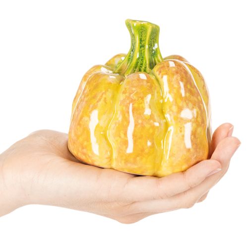 Kürbis-Figuren aus Keramik 10 cm Orange 2er-Set für Herbstdekoration | Floristik24.at
