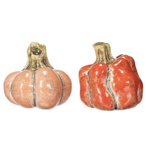 Kleine Keramik-Dekokürbisse im 3er-Set, 5 cm, Orange | Floristik24.at