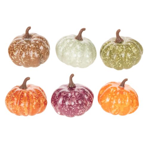 Mini Kürbis Deko Set aus Kunststoff 4 cm Ø in 6 Farben 24 Stück