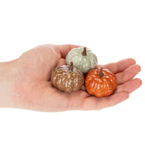 Mini Kürbis Deko Set aus Kunststoff 4 cm Ø in 6 Farben 24 Stück | Floristik24.at
