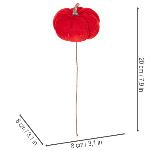 Deko-Kürbis aus Samt am Draht 8cm Dreifarbiges Set mit 9 Stück | Floristik24.at