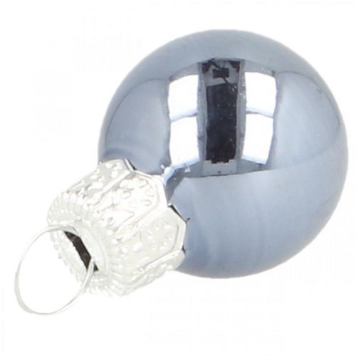 Artikel Mini Weihnachtskugeln Glas Blau Matt/Glänzend Ø2cm 44 St