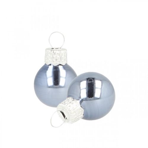 Floristik24 Mini Weihnachtskugeln Glas Blau Matt/Glänzend Ø2cm 44St