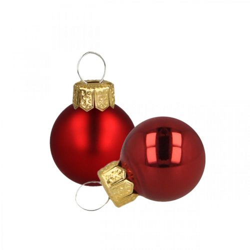 Floristik24.at Mini Weihnachtskugeln Glas Rot Matt/Glänzend Ø2cm 44St06210