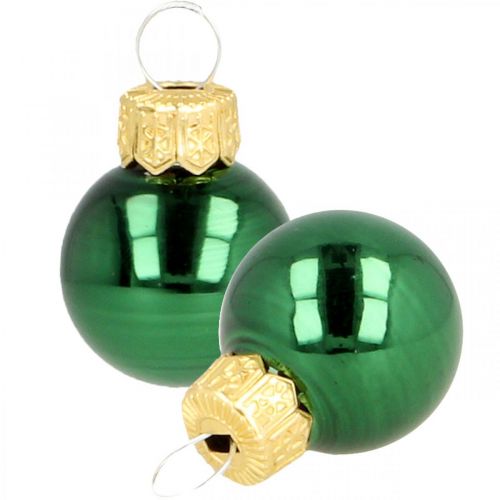 Mini Weihnachtskugeln Glas Grün Matt/Glänzend Ø2cm 44St