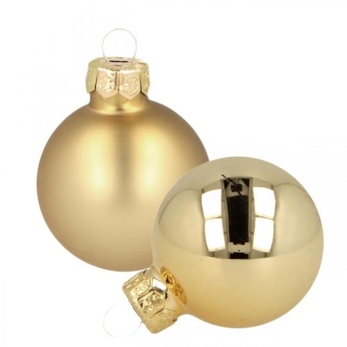 Floristik24 Weihnachtskugeln Glas Gold Glaskugel Matt/Glänzend Ø4cm 60 St