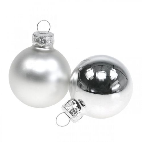 Artikel Weihnachtskugeln Glas Silber Kugel Matt/Glänzend Ø4cm 60St