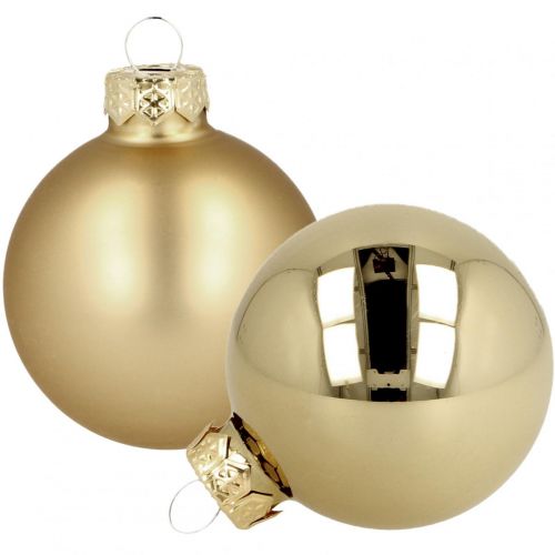 Floristik24 Weihnachtskugeln Glas Golden Matt Glänzend Ø5,5cm 26St