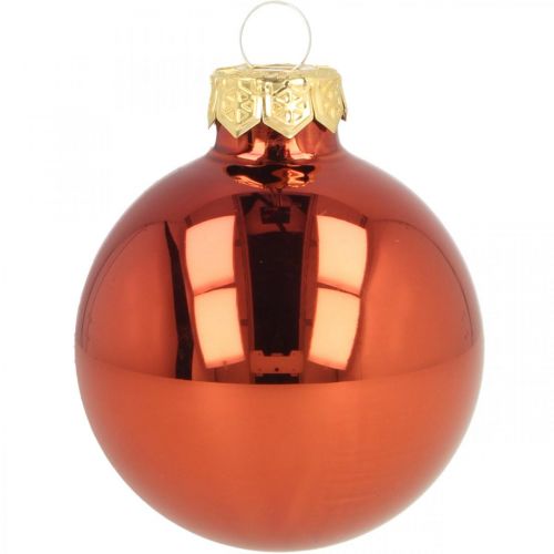Floristik24 Weihnachtskugeln Glas Rostrot Matt Glänzend Ø5,5cm 26St