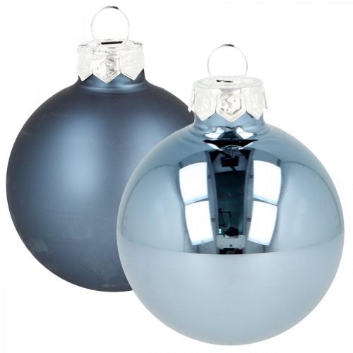 Floristik24 Weihnachtskugeln Glas Blau Matt Glänzend Ø5,5cm 26St